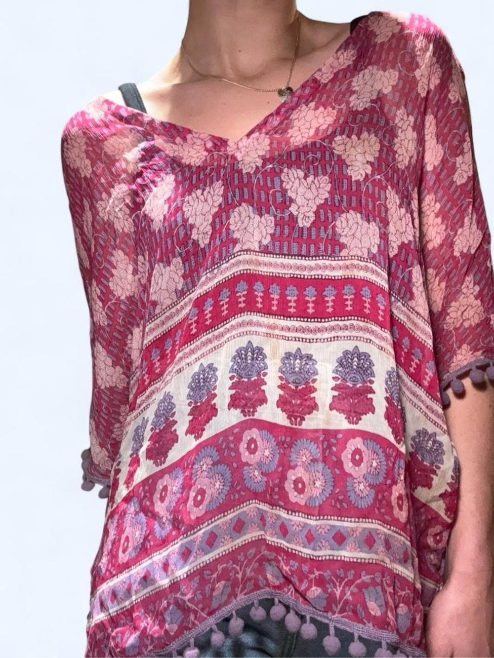 Chaser pink and purple sheer top - Picture 2 of 4